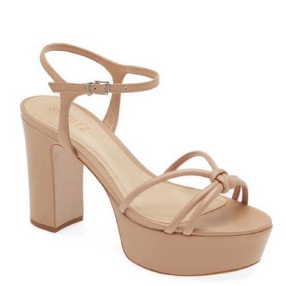 New! Schutz True Beige Kelsie Platform Sandal - Size 10.5